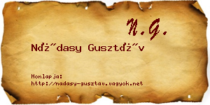 Nádasy Gusztáv névjegykártya