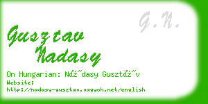 gusztav nadasy business card